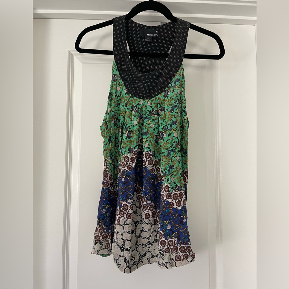 XXI Collection multicolored silk sleeveless top, size medium